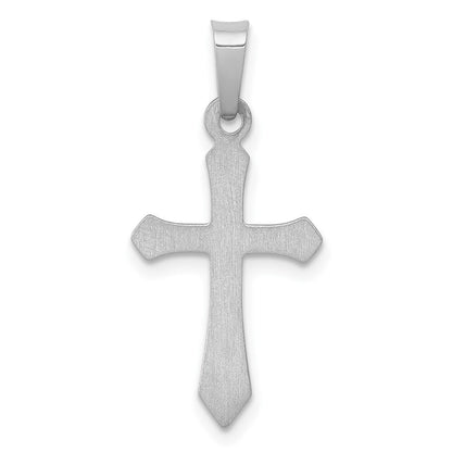 14k White Gold Polished Cross Pendant for Women