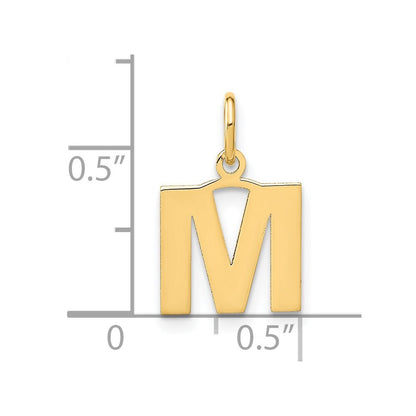 14k Yellow Gold Letter M Initial Pendant for Women