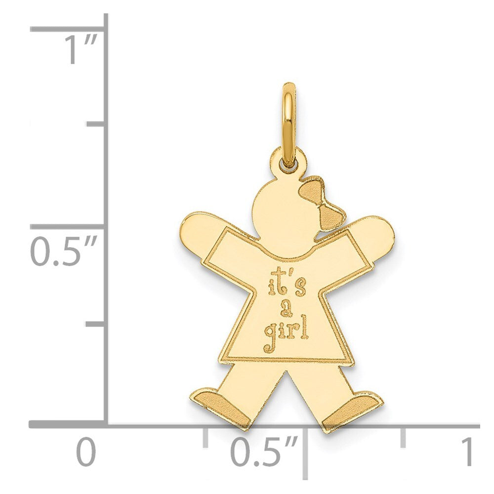 14k Yellow Gold Kid Charm Pendant for Women