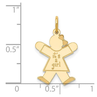 14k Yellow Gold Kid Charm Pendant for Women