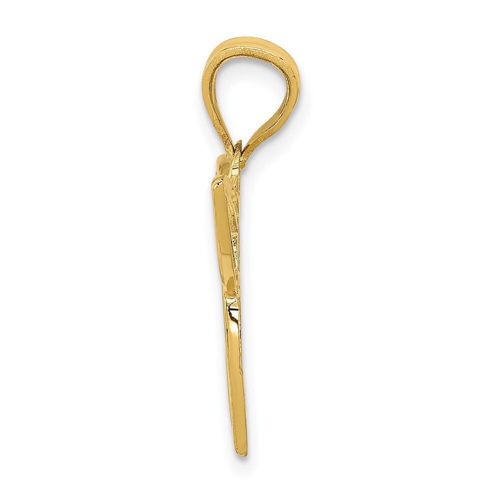 14k Yellow Gold Trinity Symbol Charm Pendant for Women