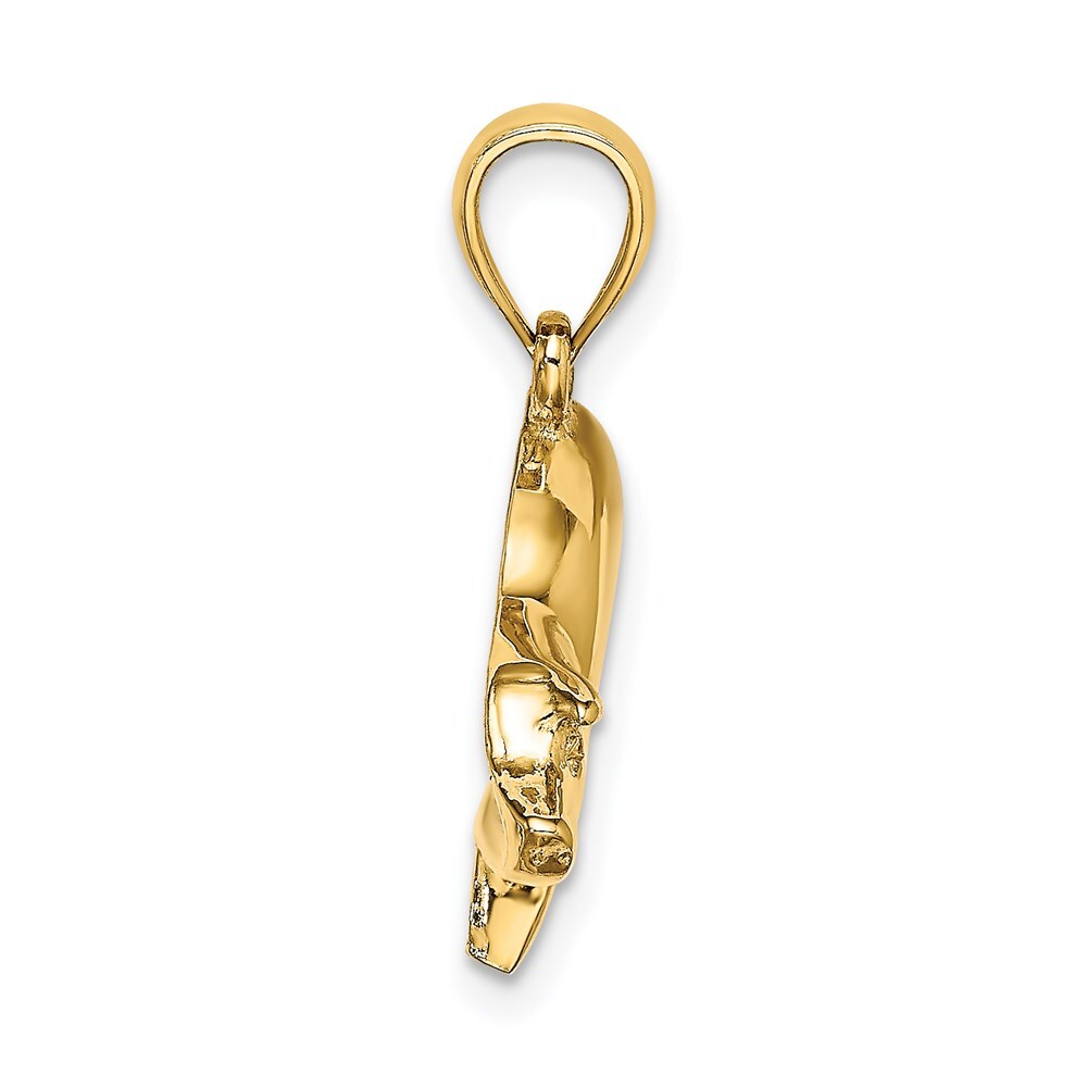 14k Yellow Gold Polished Pig Charm Pendant for Women