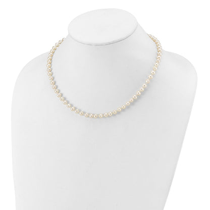 14k Yellow Gold 5-6mm White Freshwater Cultured Pearl 16 inch Necklace