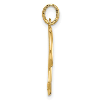 14k Yellow Gold Fancy Letter R Pendant for Women
