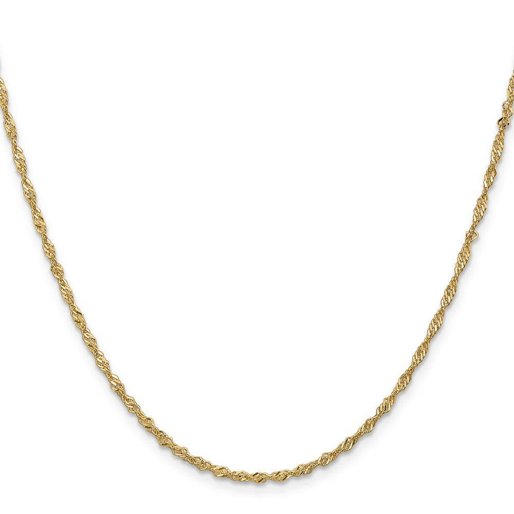 14k Yellow Gold 20 inch 1.70mm Singapore Chain Necklace