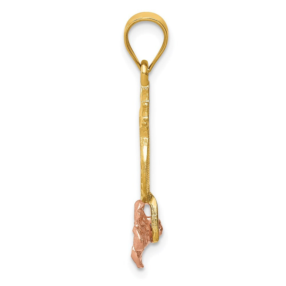 14k Yellow and Rose Gold Pineapple  Plumeria Pendant for Women