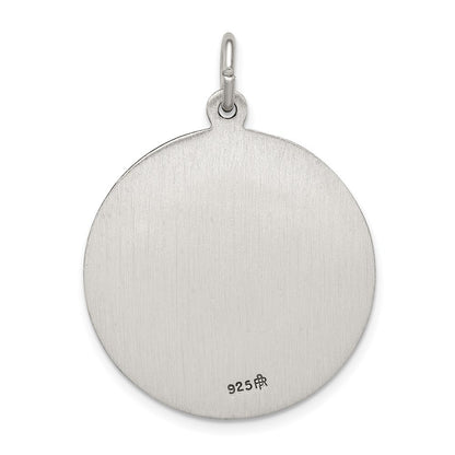 Sterling Silver Antiqued Saint Michael Medal Pendant
