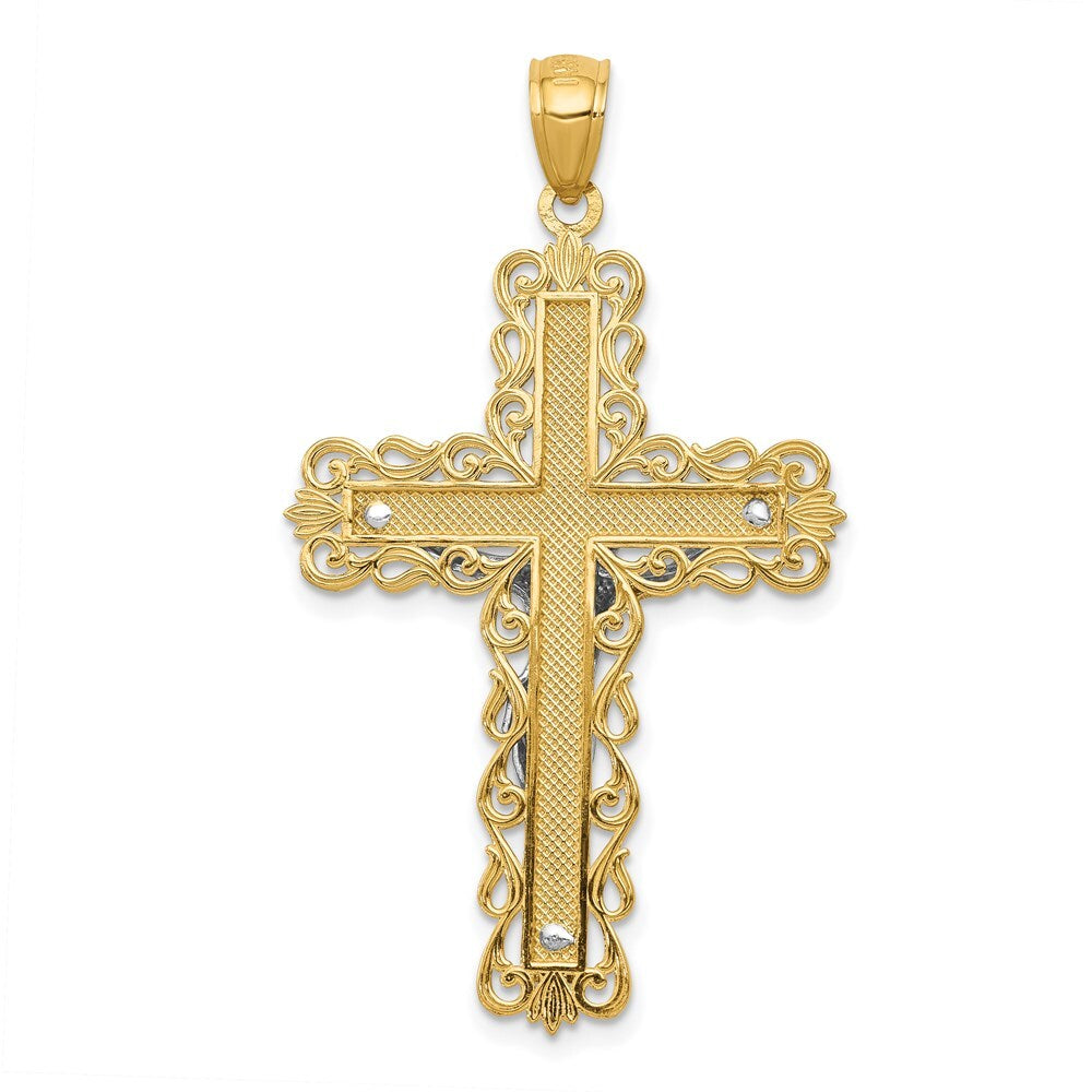 14k Two-tone Gold Crucifix Pendant for Women