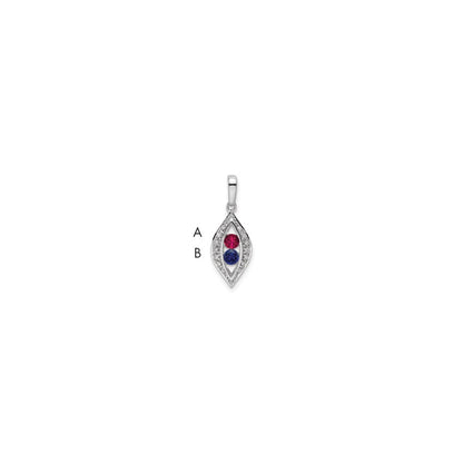 14k White Gold Family Jewelry Diamond Semi-Set Pendant