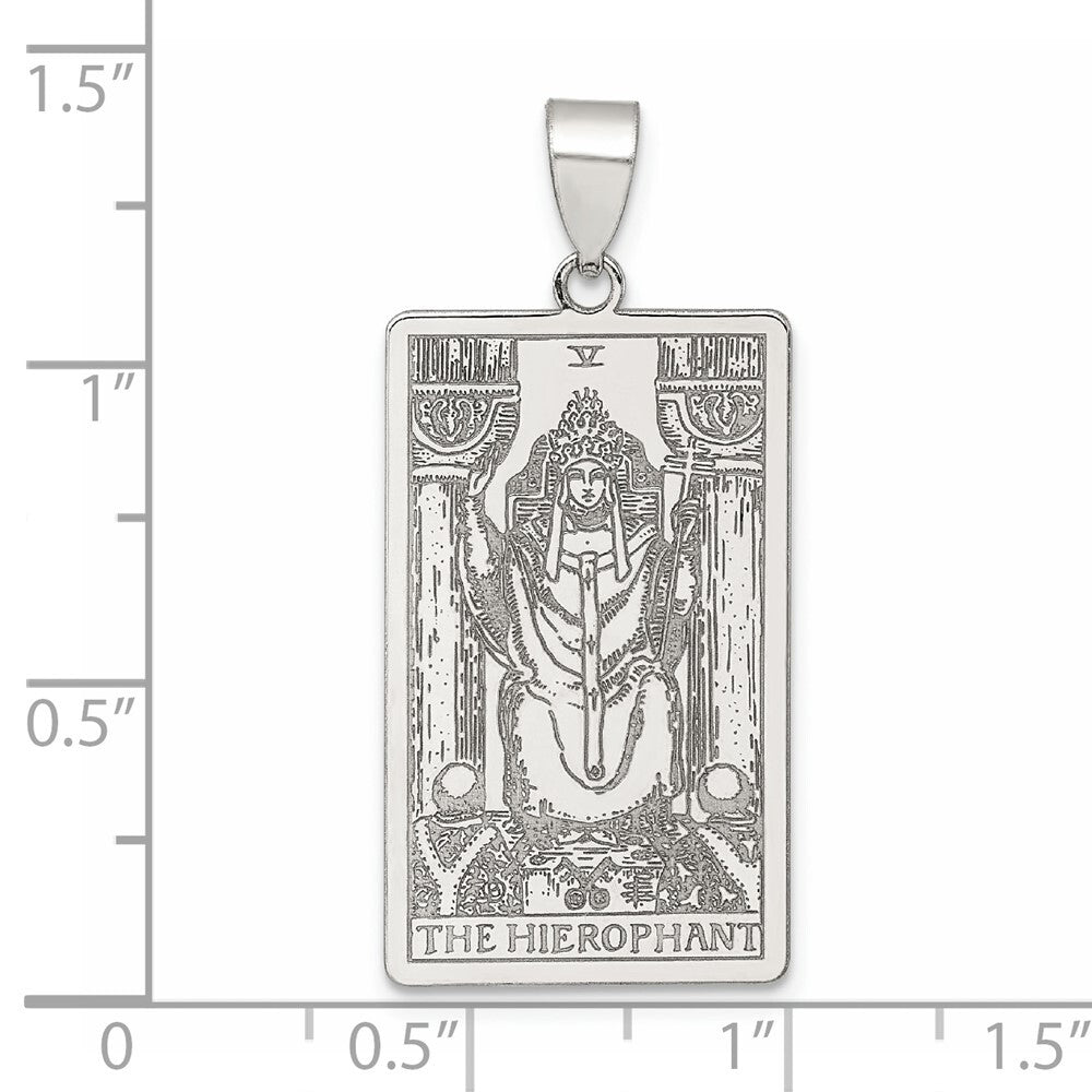 Sterling Silver The Hierophant Tarot Card Pendant