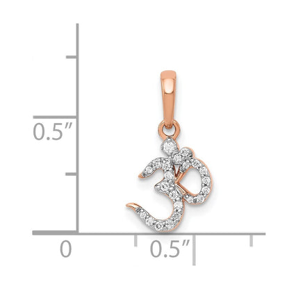14k Rose Gold Diamond Om Pendant for Women