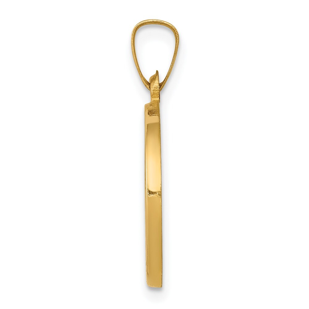 14k Yellow Gold Polished and Satin St John Baptist Medal Hollow Pendant