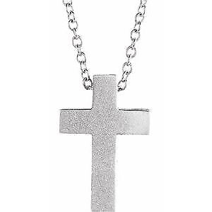 Sterling Silver Scroll Cross Pendant Necklace 16-18"