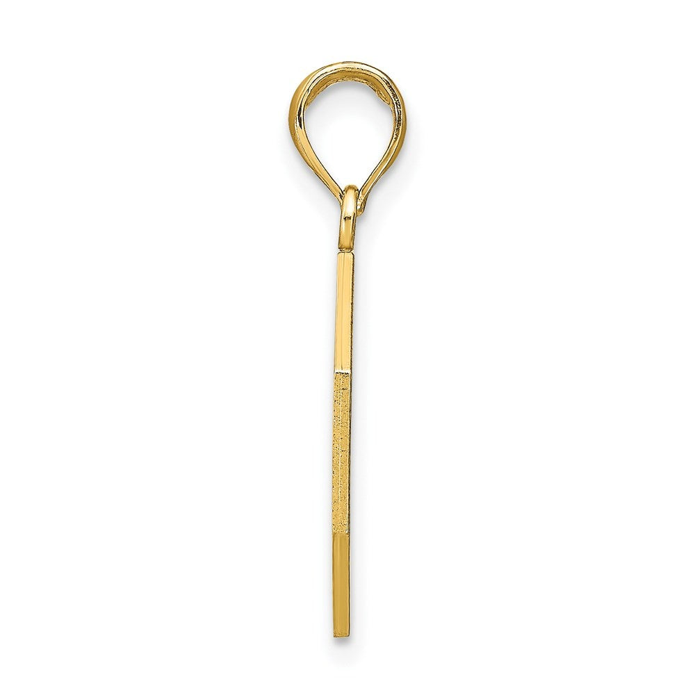 14k Yellow Gold Polished I'LL NEVER STOP LOVING YOU Stopsign Pendant