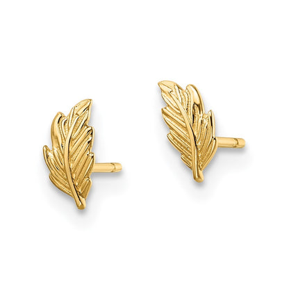 14k Yellow Gold Leaf Earrings