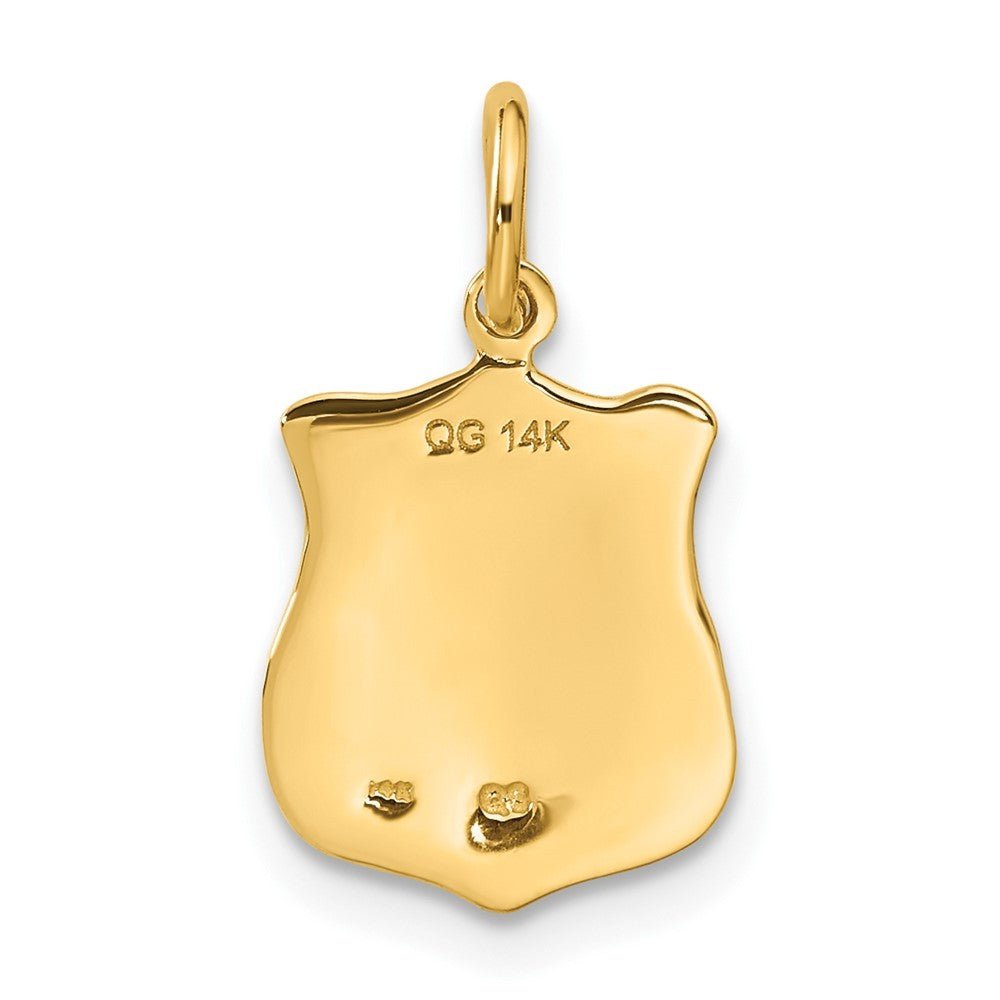 14k Yellow Gold Police Badge Charm