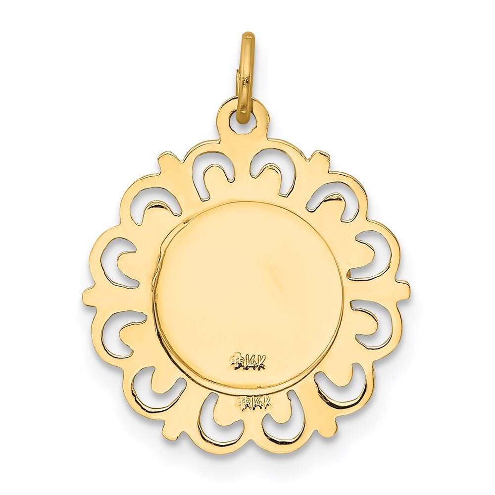 14k Yellow Gold Saint Christopher Medal Charm Pendant for Women