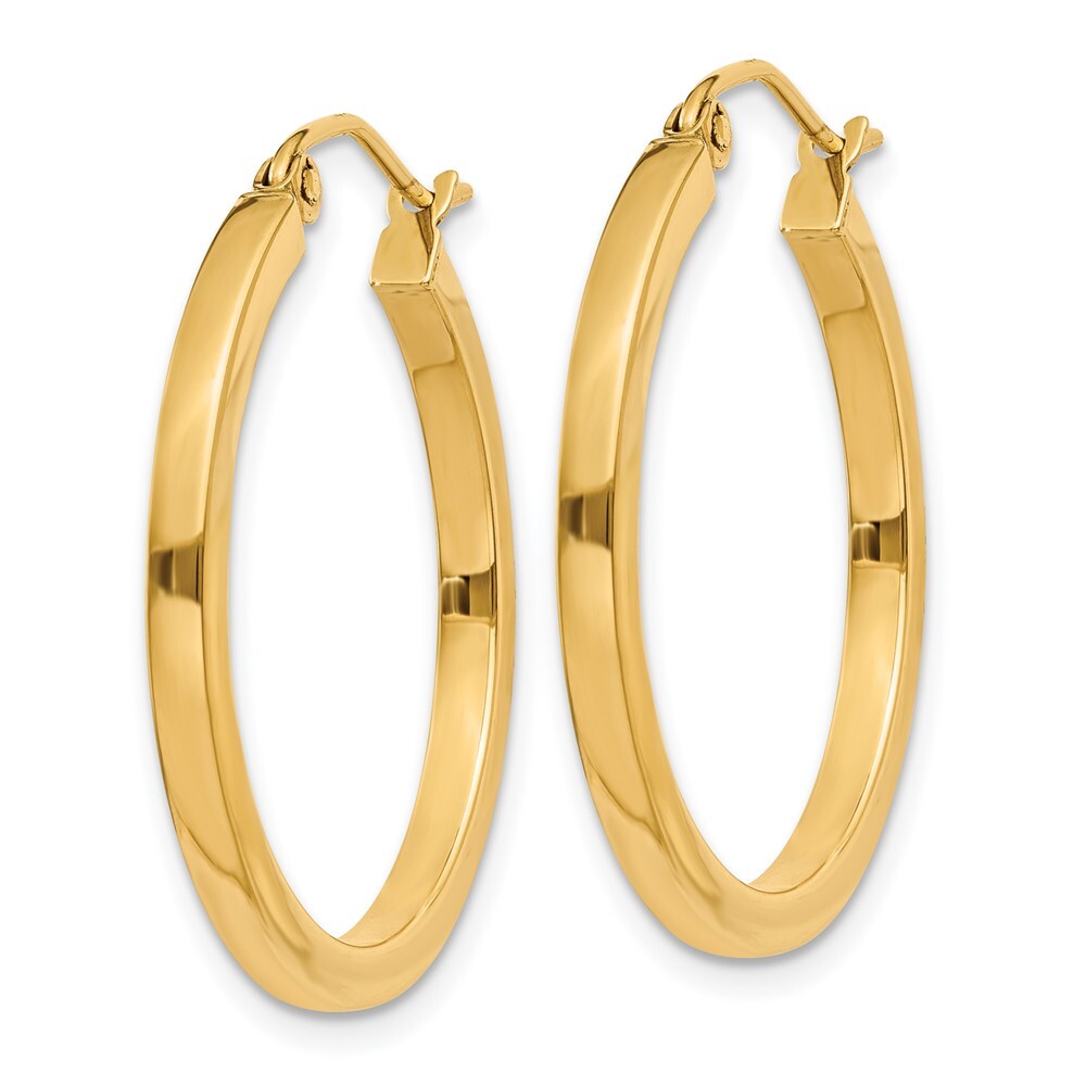 14k Yellow Gold 2mm Square Tube Hoop Earrings Gift for Women