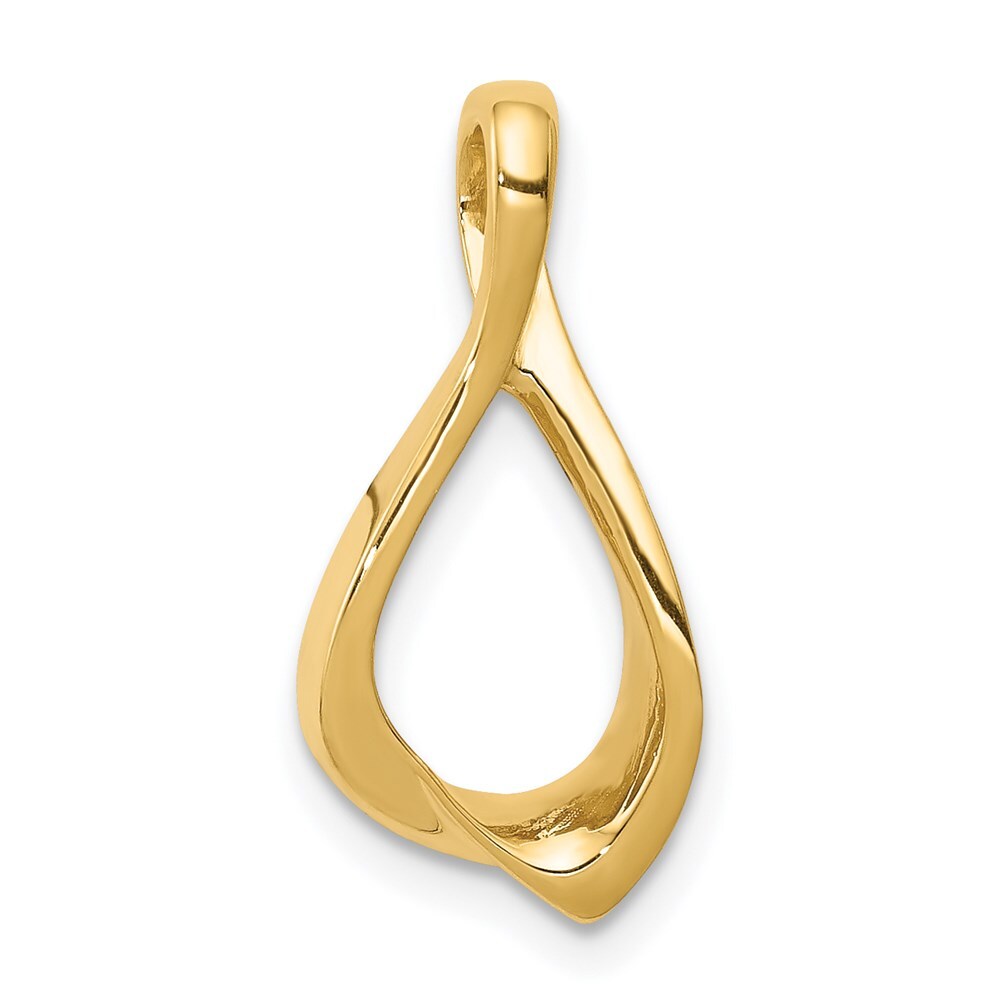14k Yellow Gold Chain Slide Pendant Omega Slide Pendant for Women
