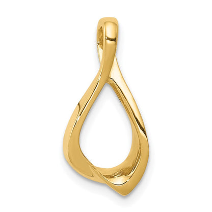 14k Yellow Gold Chain Slide Pendant Omega Slide Pendant for Women