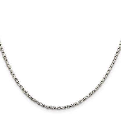 Sterling Silver 2.25mm Twisted Box Chain Necklace