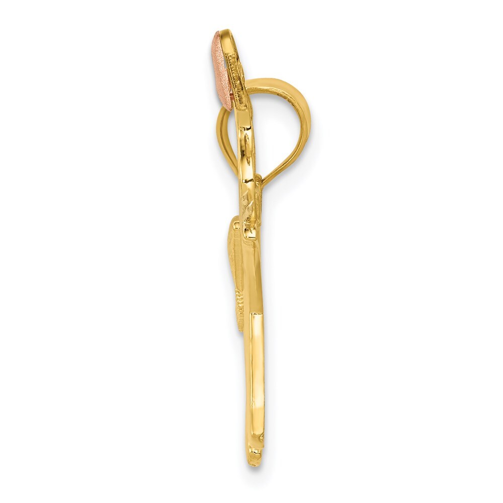 14k Two-tone Gold White Rhodium Elephant Heart Pendant for Women