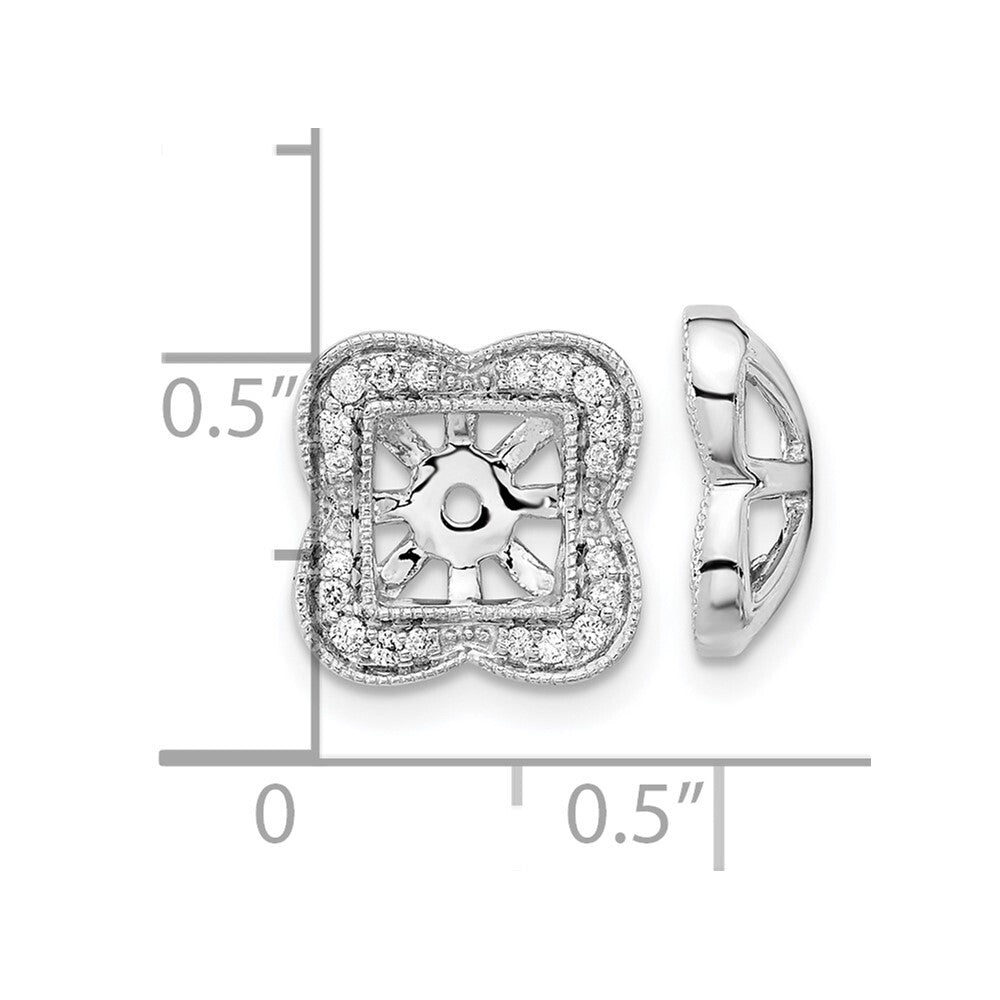 14k White Gold Diamond Earring Jackets