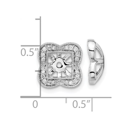 14k White Gold Diamond Earring Jackets