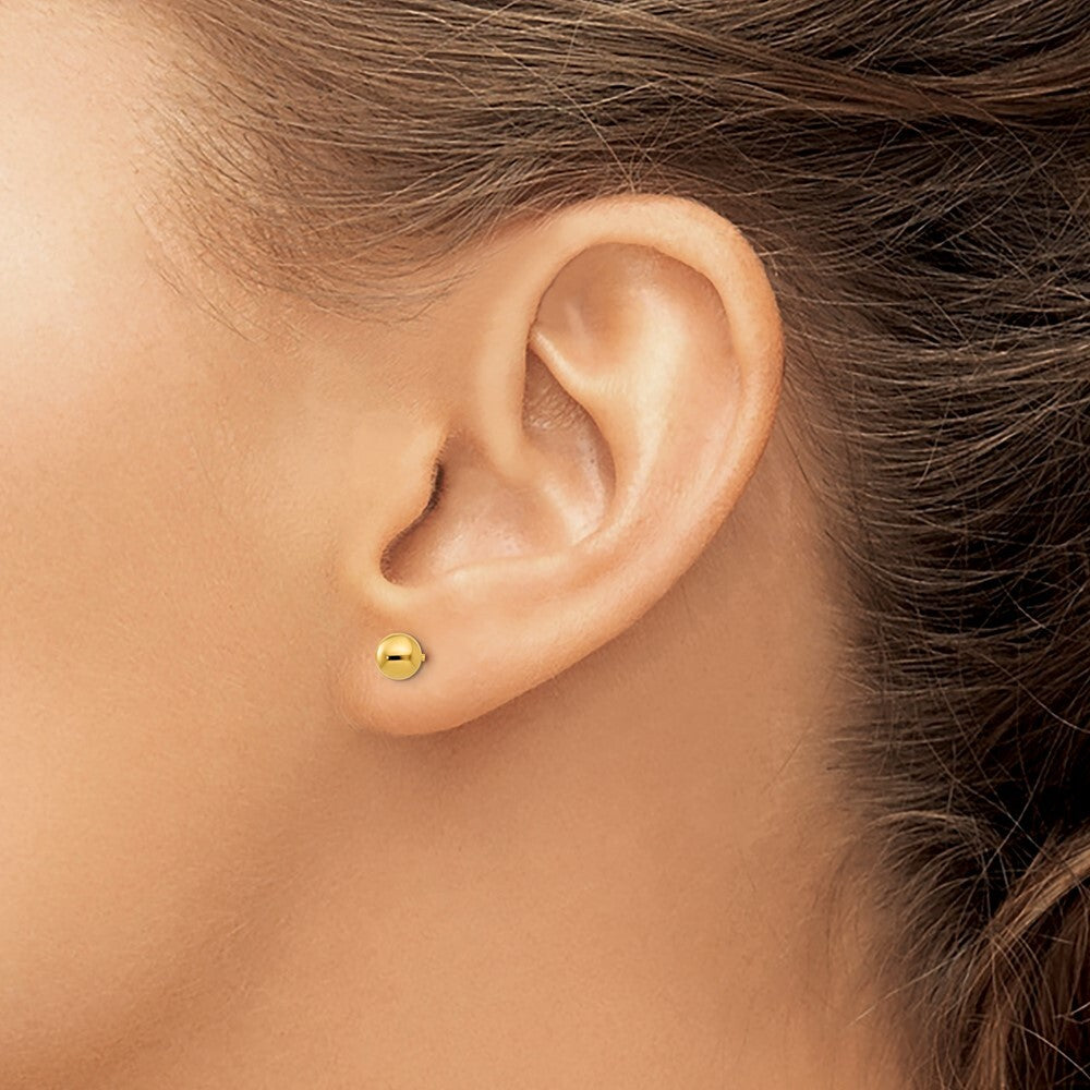 14k Yellow Gold 5mm Ball Stud Earrings Gift for Women