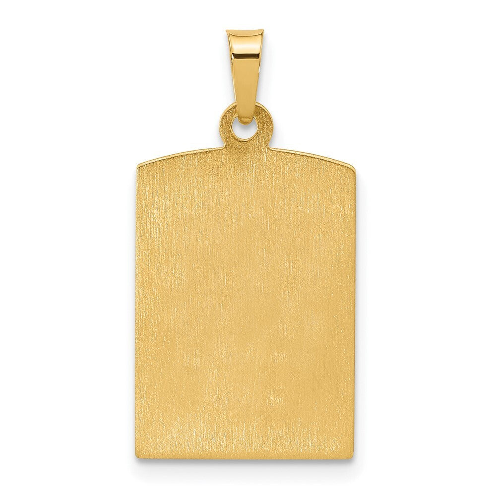 14k Yellow Gold Rectangular Hollow Our Lady of Guadalupe Medal