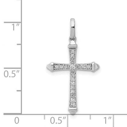 14k White Gold 1/10ct. Diamond Cross Pendant for Women
