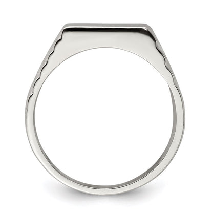 Sterling Silver 6x11mm Open Back Signet Ring Size 9
