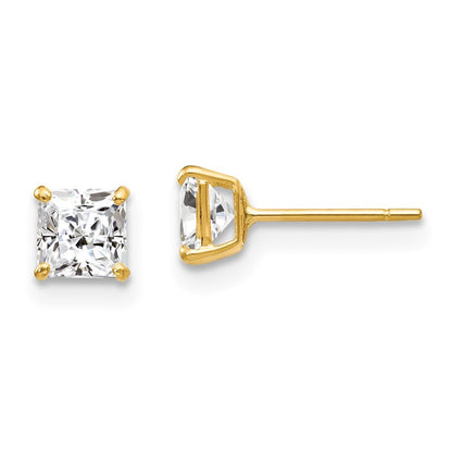 14k Yellow Gold CZ Stud Earrings
