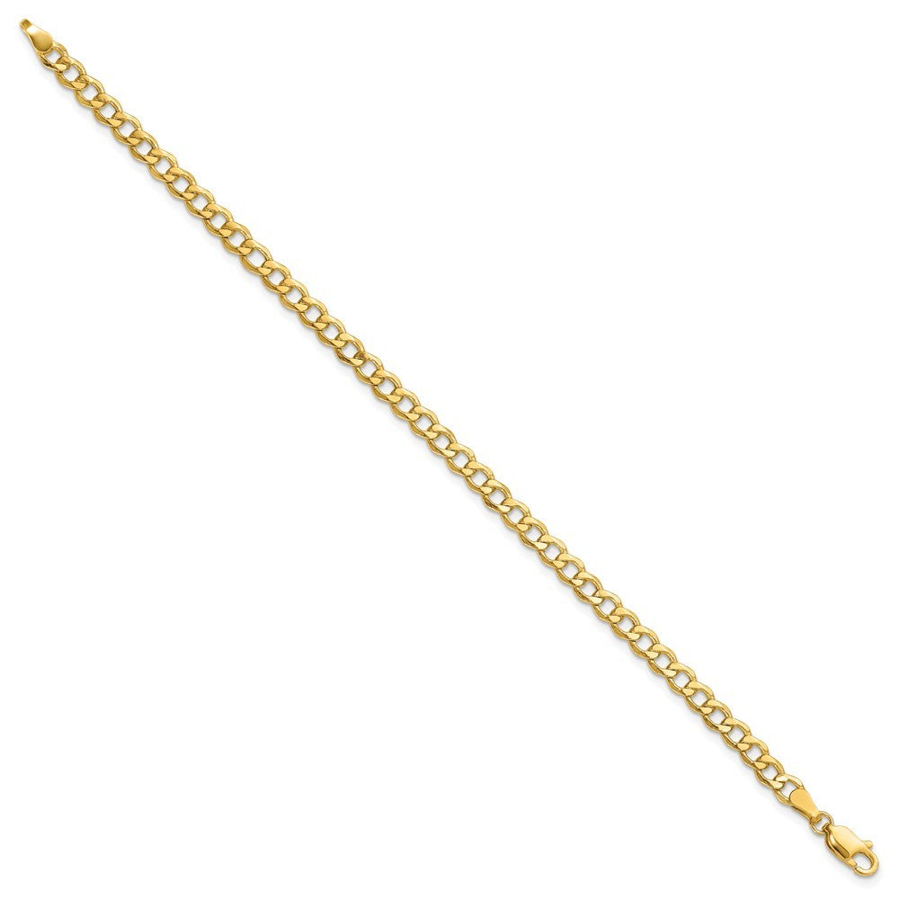 14k Yellow Gold 7 inch 4.3mm Semi-Solid Curb Bracelet