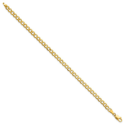 14k Yellow Gold 7 inch 4.3mm Semi-Solid Curb Bracelet