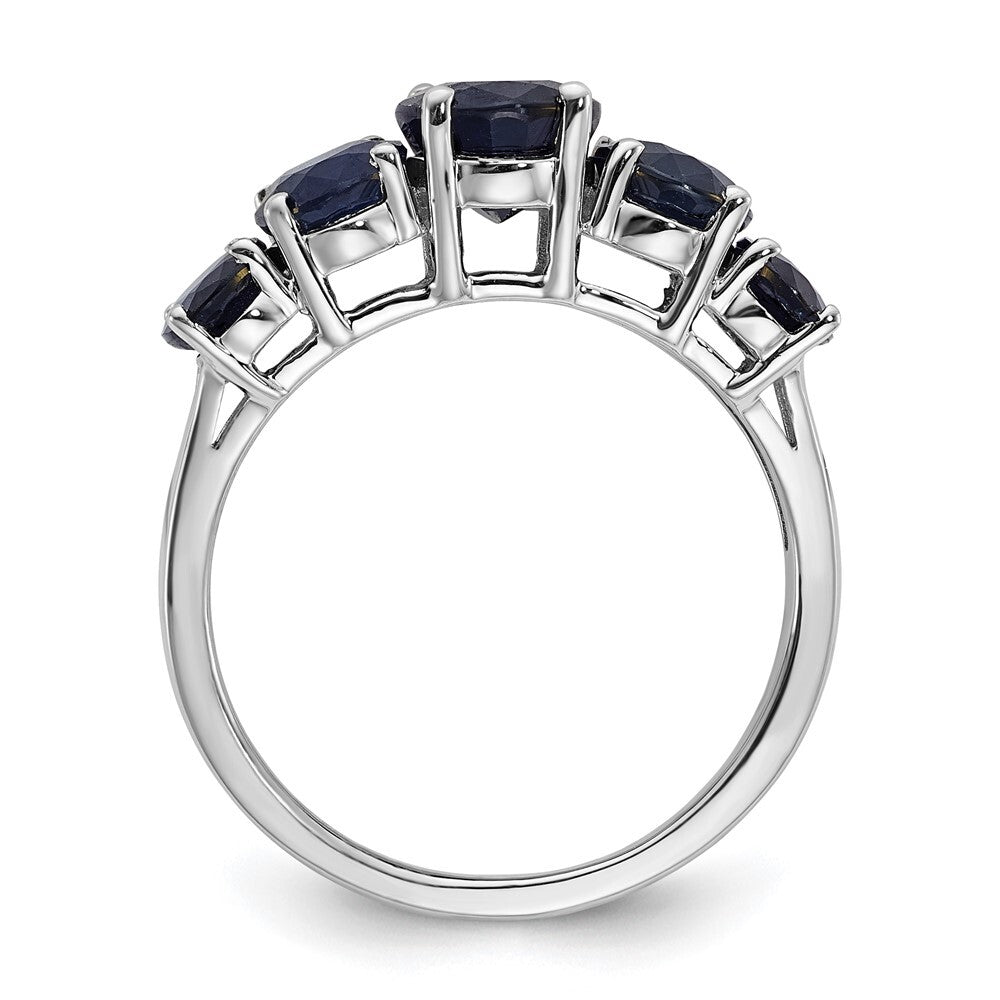 Sterling Silver Rhodium-plated Lab Created Sapphire Ring Size 7