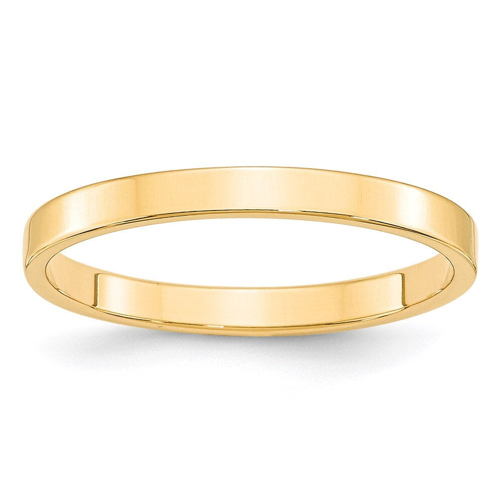 14K Yellow Gold Yellow Gold 2.5mm Lightweight Flat Wedding Band Size 8