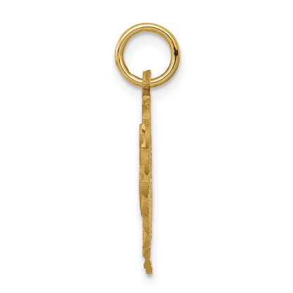 14k Yellow Gold Heart Letter K Charm