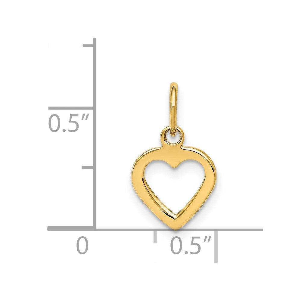14k Yellow Gold Polished Cut-out Heart Pendant