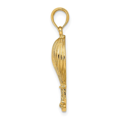 14k Yellow Gold Polished Hot Air Ballon Charm Pendant for Women