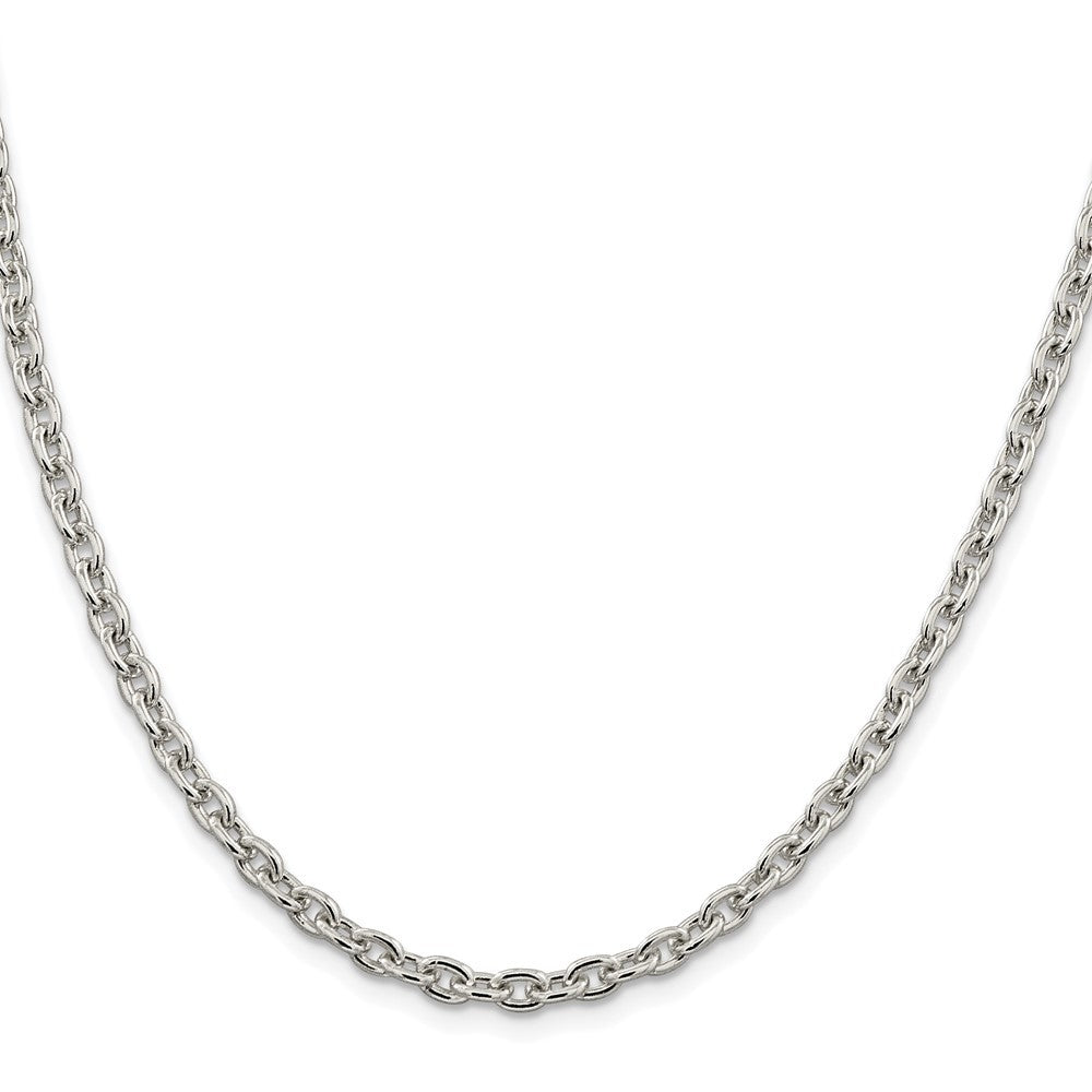 Sterling Silver Rhodium-plated 4.5mm Cable Chain Necklace