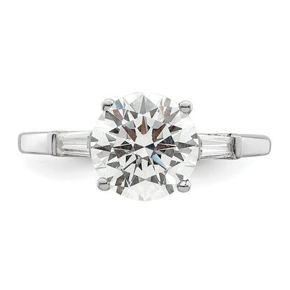 Sterling Silver Rhodium-plated CZ Two Piece Wedding Set Rings Size 6