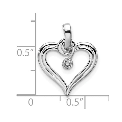 14k White Gold Heart Pendant Mounting for Women
