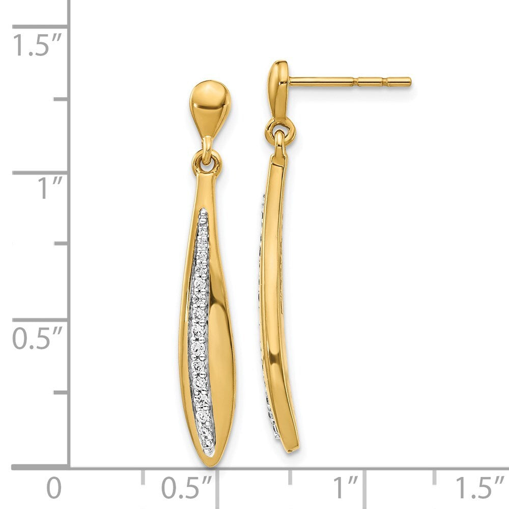 14k Yellow Gold Diamond Drop & Dangle Earrings