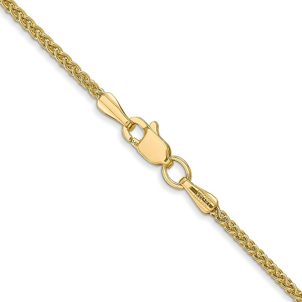 14k Yellow Gold 22 inch 1.55mm Semi-Solid Wheat Chain Necklace