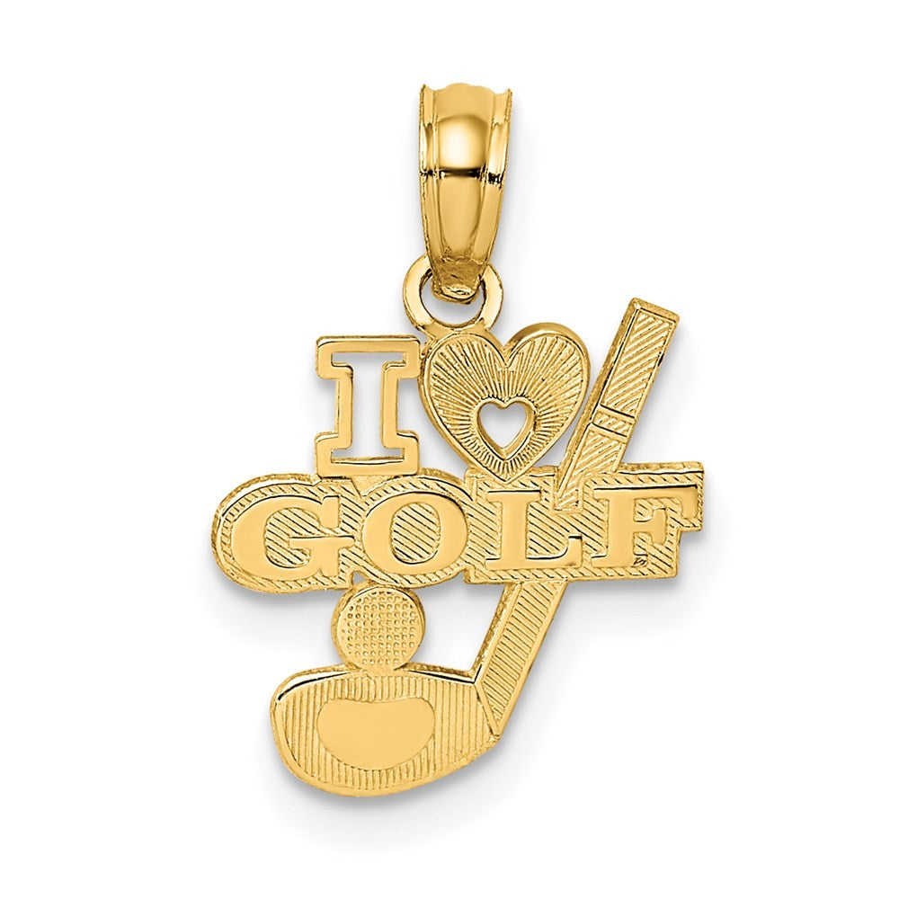 14k Yellow Gold I HEART GOLF Club and Ball Charm