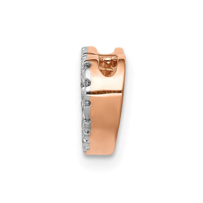 14k Rose Gold 1/15ct. Diamond Heart Chain Slide Pendant for Women