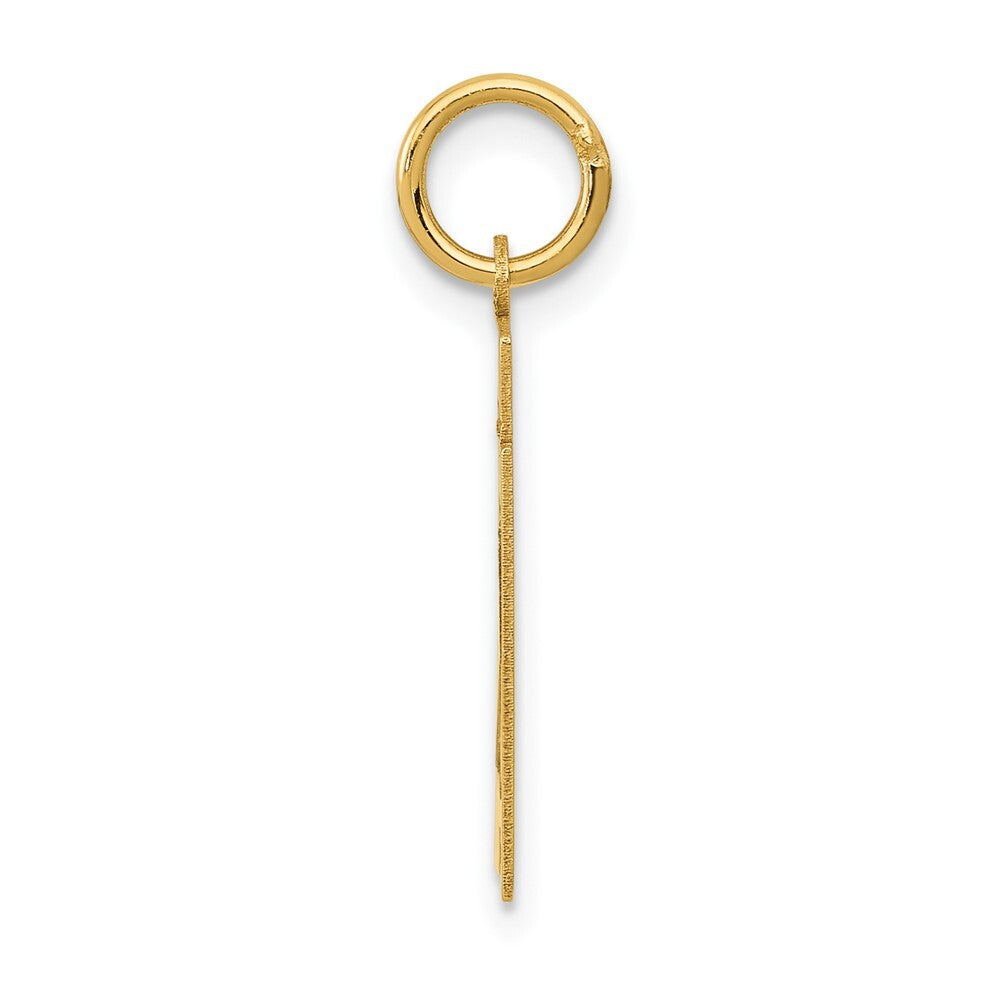 14k Yellow Gold Small Polished Number 21 Charm Pendant for Women