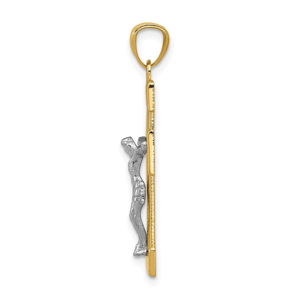 14k Two-tone Gold Crucifix Pendant for Women