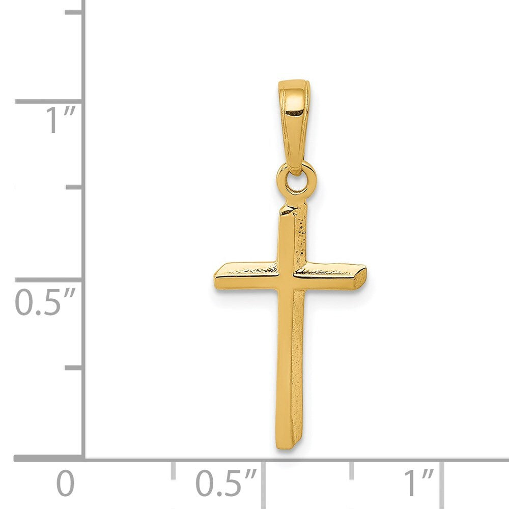 14k Yellow Gold Polished Cross Pendant for Women